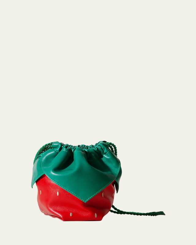 Duixa Strawberry Leather Top-Handle Bag